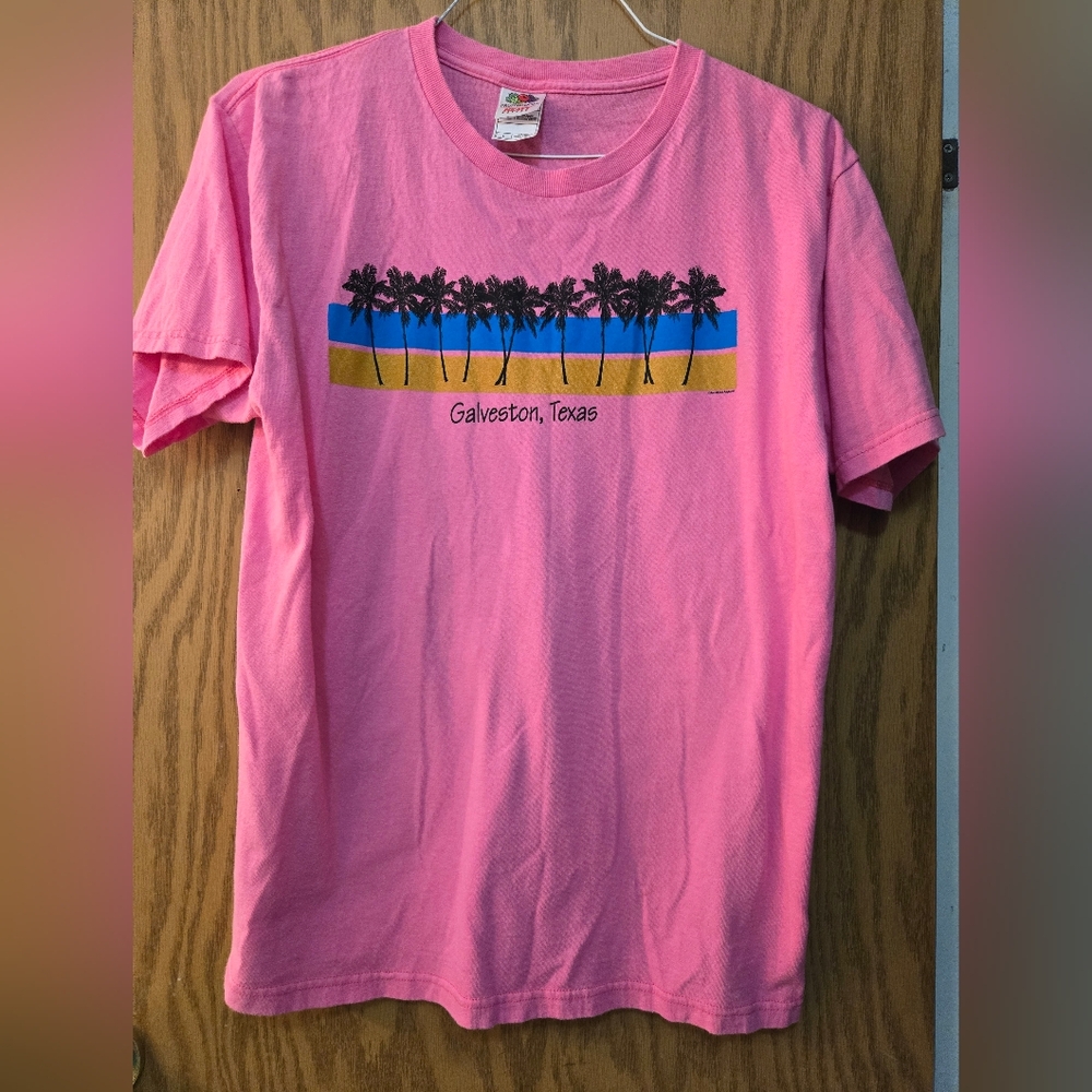 Cute pink short sleeve t shirt with Galveston, Texas on the front. Never worn.